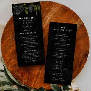 Gothic Black Rose Wedding Zeremony Programm