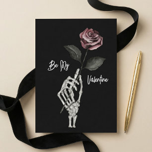 Gothic Black Skeleton Hand Rose Valentinstag Feiertagskarte
