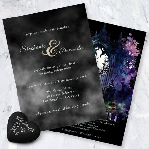 Gothic Black Smoke Friedhof Wedding Einladung