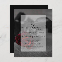 Gothic Black und Rote Rosen Goth Wedding Einladung