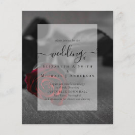 Gothic Black und Rote Rosen Goth Wedding Einladung Flyer