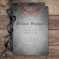 Gothic Black Watercolor Red Moth Brautparty