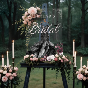 Gothic Black Wedding Dress Brautparty Willkommen Acrylschild