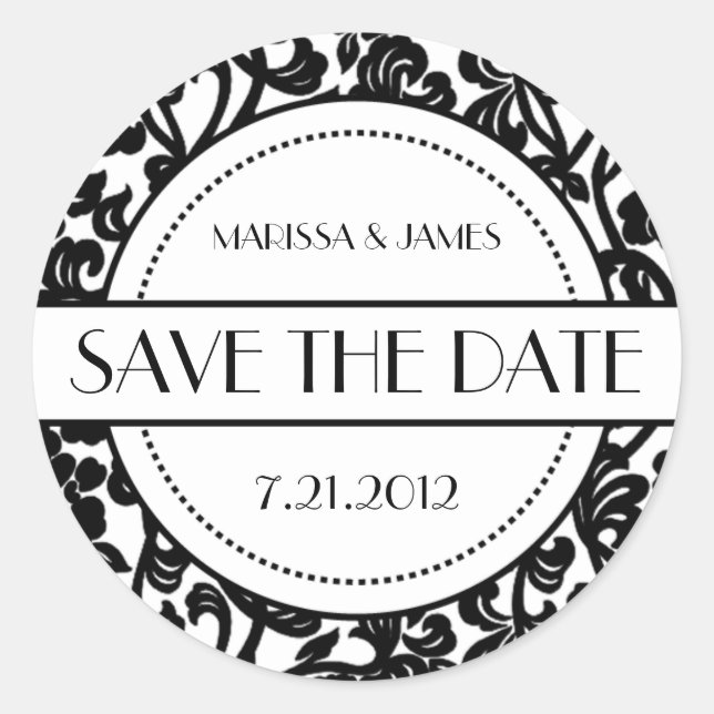 Gothic Black & White Blühend Umschlag Aufkleber (Vorderseite)