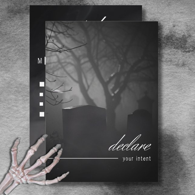 Gothic Black & White Friedhof bis zum Abendessen RSVP Karte (Gothic Black & White Cemetery Until Death Dinner RSVP Card)