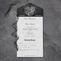 Gothic Black & White Skeleton Couple Details
