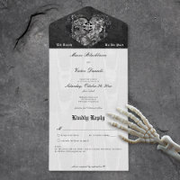 Gothic Black & White Skeleton Couple No Dinner