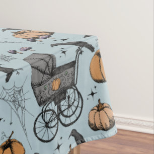 Gothic Blaue viktorianische Babykarre Tischdecke