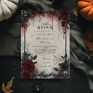 Gothic Blood Rose Halloween-Party Einladung