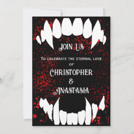 Gothic Blood Spatter Vampire Hochzeitseinladungen Einladung