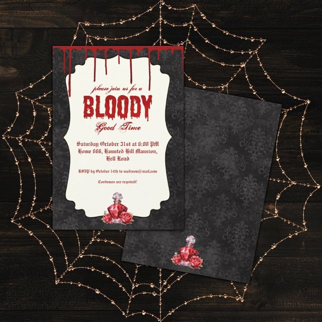 Gothic Bloody Halloween-Party Einladung (Von Creator hochgeladen)