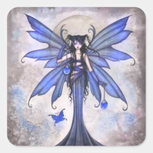 Gothic Blue Fairy Fantasy Art Stickers