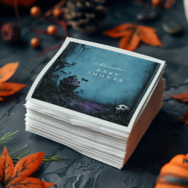 Gothic Blue Halloween Baby Shower Serviette