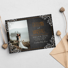 Gothic Blüh Halloween Holiday Dark Wedding Dankeskarte