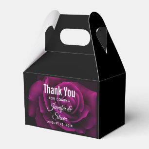 Gothic-Blume Lila-Rote Rose-Hochzeit Vielen Dank Geschenkschachtel