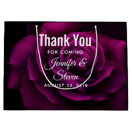 Gothic-Blume Lila-Rote Rose-Hochzeit Vielen Dank Große Geschenktüte