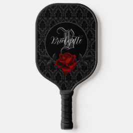 Gothic Blume Monogramm Pickleball Schläger