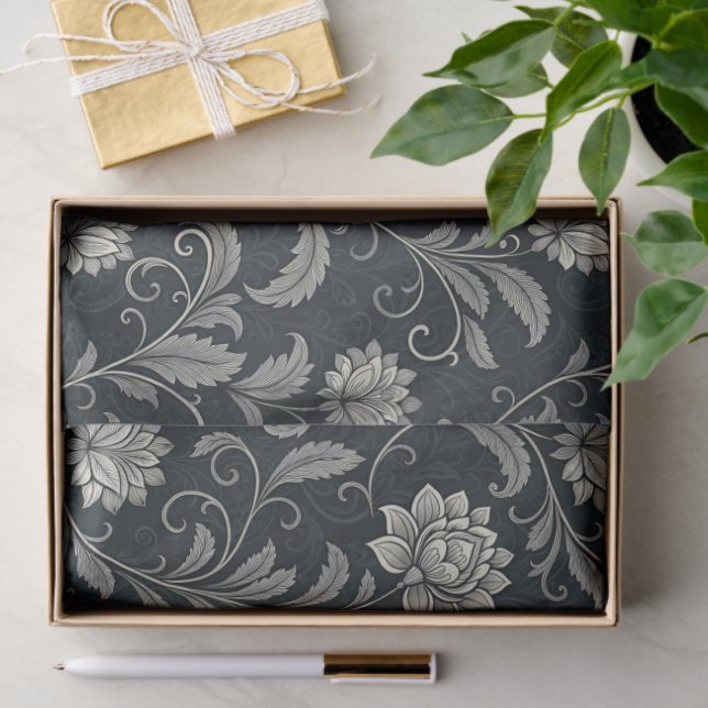 Gothic-Blumenmuster Seidenpapier (Geschenk)