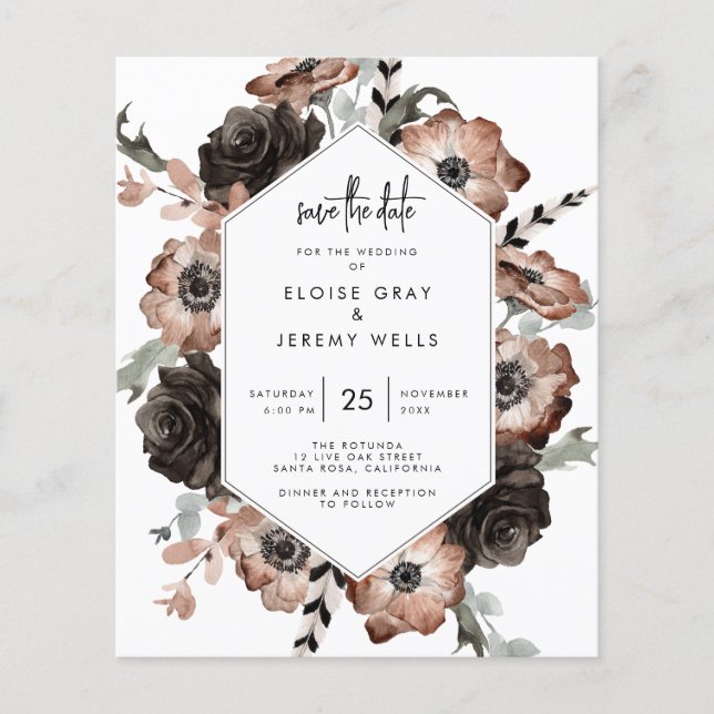 Gothic Boho Save the Date (Vorderseite)
