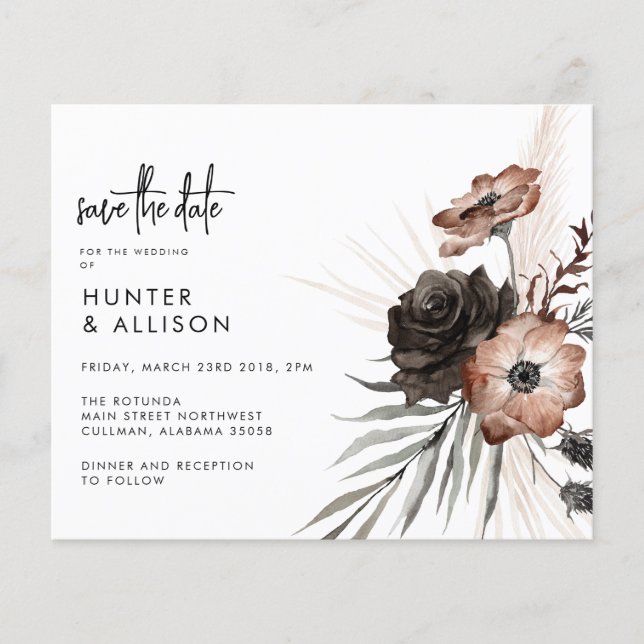 Gothic Boho Save the Date (Vorderseite)