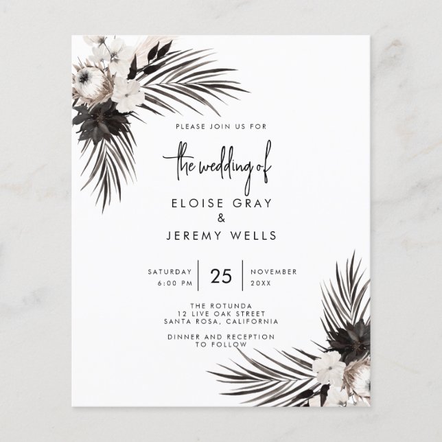 Gothic Boho Wedding Einladung Flyer (Vorne)
