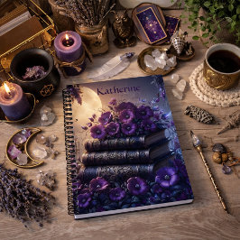 Gothic Book Purple Floral Notizbuch