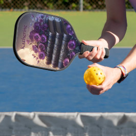 Gothic Book Purple Floral Pickleball Schläger