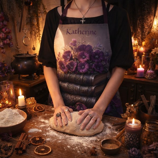 Gothic Book Purple Floral Schürze (Von Creator hochgeladen)