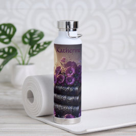 Gothic Book Purple Floral Trinkflasche