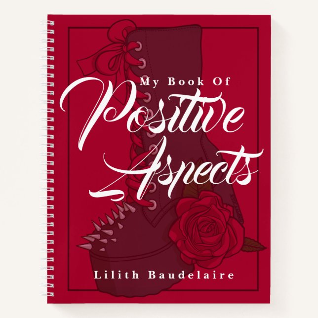 Gothic Boot Red Script Buch Positive Aspekte (Vorderseite)