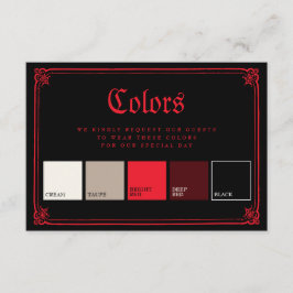 Gothic Border Black Red Wedding Colors Attire  Begleitkarte