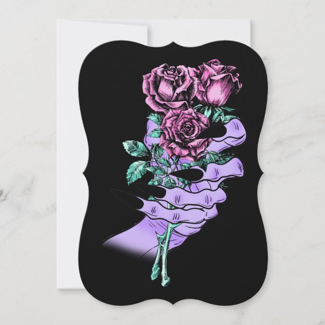 Gothic Bouquet Flat Greeting Card Einladung (Vorderseite)