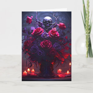 Gothic Bouquet Skull and Candles Karte