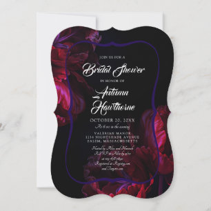 Gothic Brautparty-Einladung mit floraler Stimmung Einladung