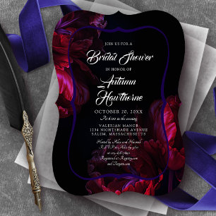 Gothic Brautparty-Einladung mit floraler Stimmung Einladung