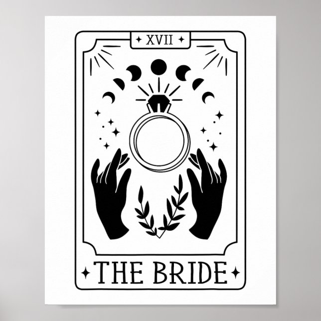Gothic Bride Bridesmaid Tarot Brautparty Bachelo Poster (Vorne)