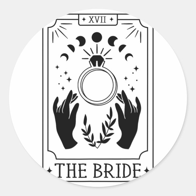 Gothic Bride Bridesmaid Tarot Brautparty Bachelo Runder Aufkleber (Vorderseite)