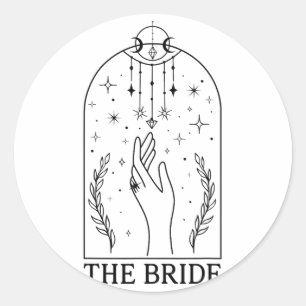 Gothic Bride Coven Tarot Matching Bachelorette Par Runder Aufkleber