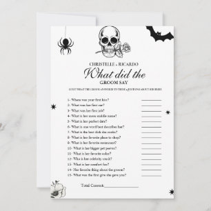 Gothic Bride Groom Trivia Brautparty Card Ankündigung