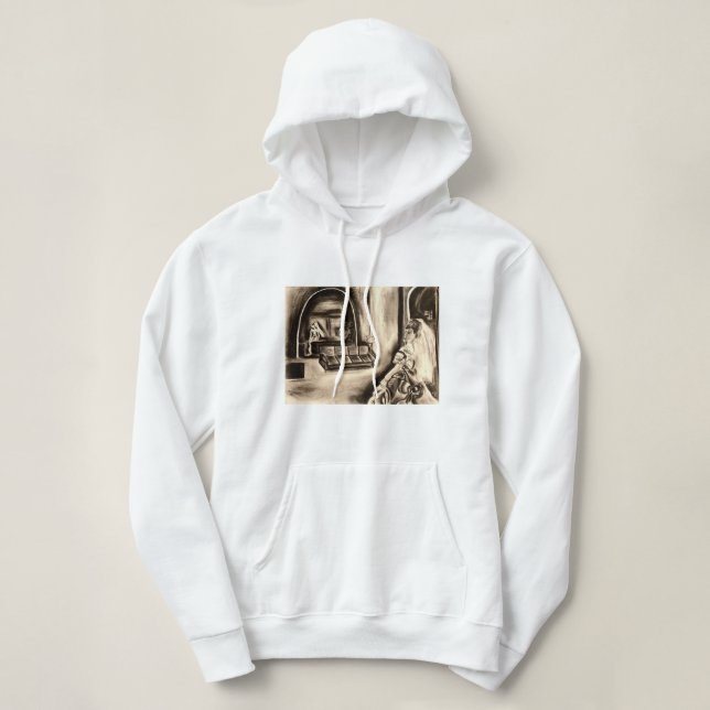 Gothic Bride in Mirror Spookyl Zeichnend Sweatshir Hoodie (Design vorne)