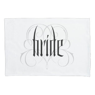 Gothic Bride Lettering Goth Vampire Lacy Heart Kissenbezug