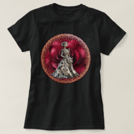 Gothic Bride Rote Rose & Personalisiertes Design T-Shirt