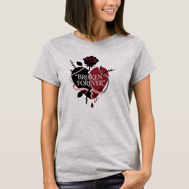 Gothic Broken Forever Heart Pet Bandana T-Shirt (Vorderseite)