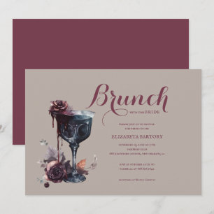 Gothic Brunch Blumenkelch Brautparty Einladung