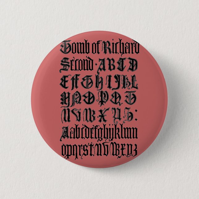 Gothic-Buchstaben-Schaltfläche Button (Vorderseite)