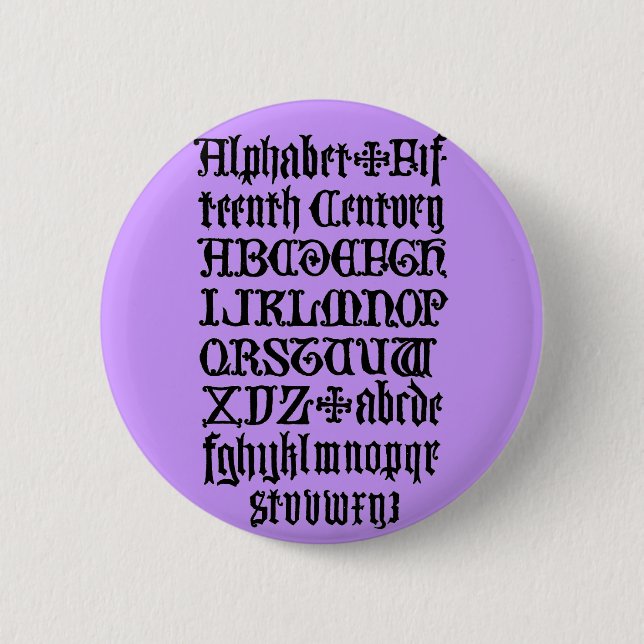 Gothic-Buchstaben-Schaltfläche Button (Vorderseite)