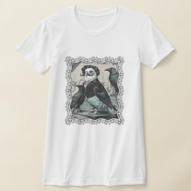 Gothic Budgie Edgar Allan Poe Inspiriert Parakeet T-Shirt (Ablage )