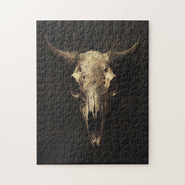 Gothic Bull Skull Decoupage Puzzle (Vertikal)