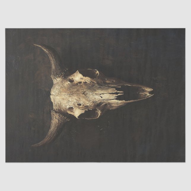 Gothic Bull Skull Decoupage Seidenpapier (Vorderseite)