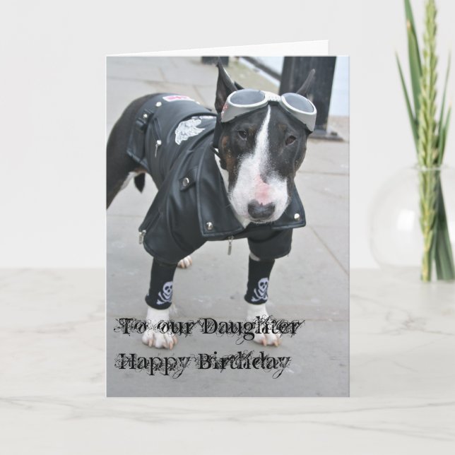 Gothic Bulldog Happy Birthday Daughter Card Karte (Vorderseite)